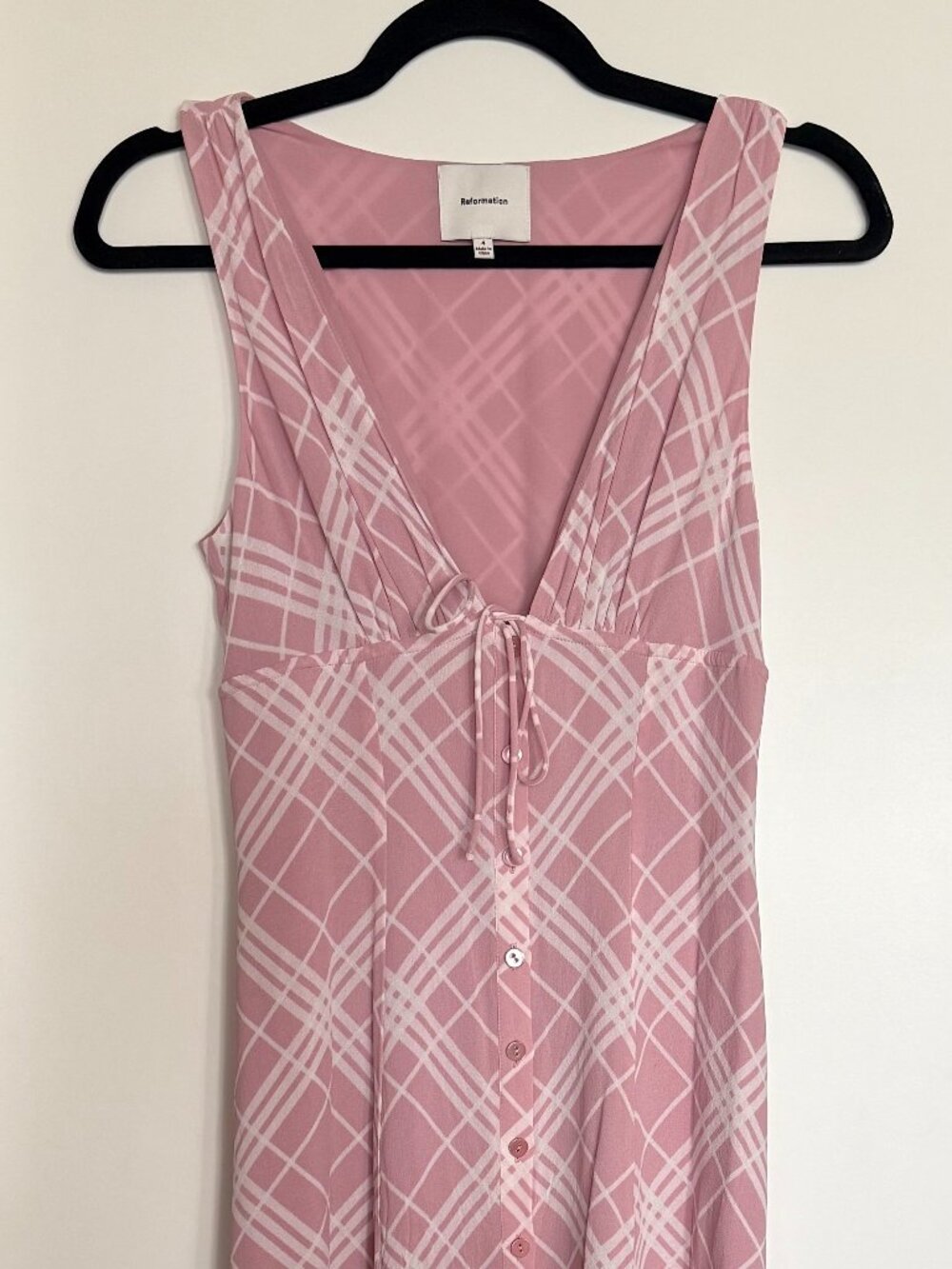 LIKE NEW Reformation Ceara Dress Pink - Size 4 - Picture 7 of 11